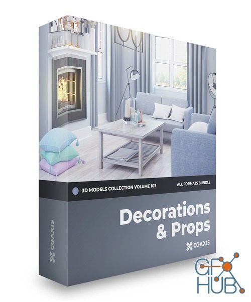 CGAxis Decorations 3D Models Collection Volume 103