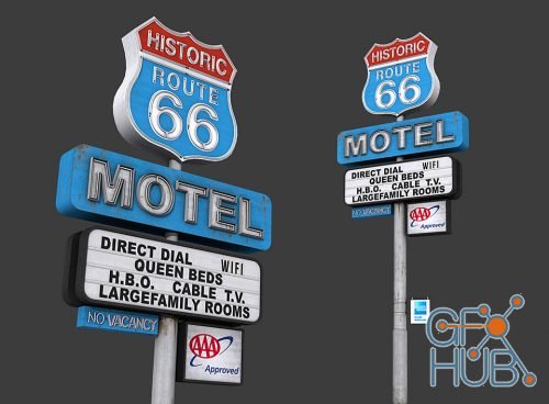 Cubebrush – Historic Route 66 Motel Sign