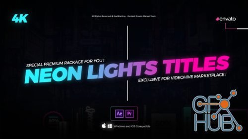 Videohive - Neon Lights Titles 4K
