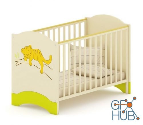 Baby cot with tiger