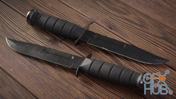 CGMasters – Combat Knife 3D Game Asset in Blender and Substance Painter