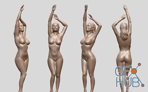 Cubebrush – Sexy female model 3D print and Anime Girl type 4 Highpoly with base mesh