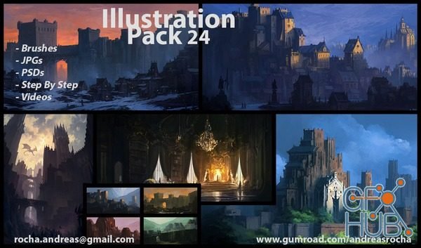 Gumroad Patreon – Andreas Rocha – Illustration Pack 24