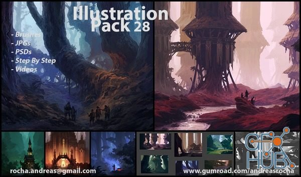 Gumroad Patreon – Andreas Rocha – Illustration Pack 28