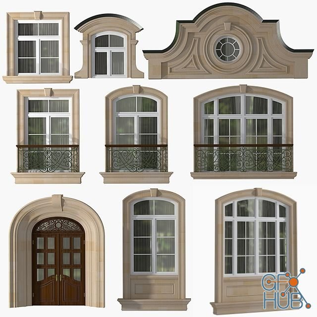 Windows and doors of modern classics style