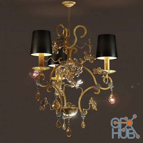 Masiero Fiore di Foglia 7200 3 chandelier