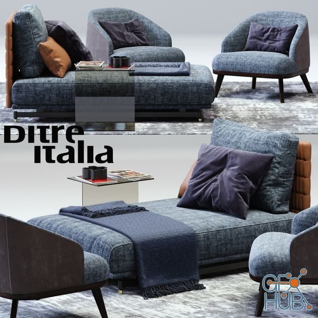 Day bed and armchair by Ditre Italia