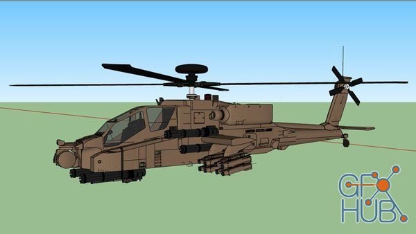 Udemy – Sketchup – Apache Helicopter 3D Modeling simplified