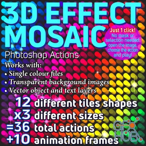 GR - 3D Effect Mosaic Photoshop Actions 23159000