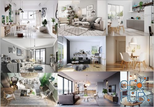 Scandinavian Interior 3D-Scenes Bundle