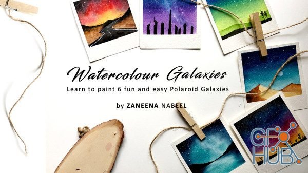 Skillshare - Fun and Easy Watercolour Galaxies - Step by Step (Polaroid Style)