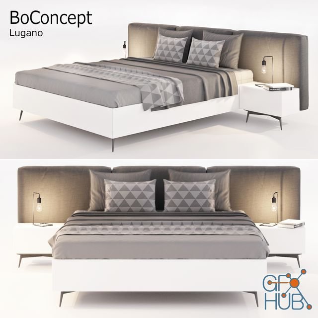 BoConcept Lugano bed and nightstands
