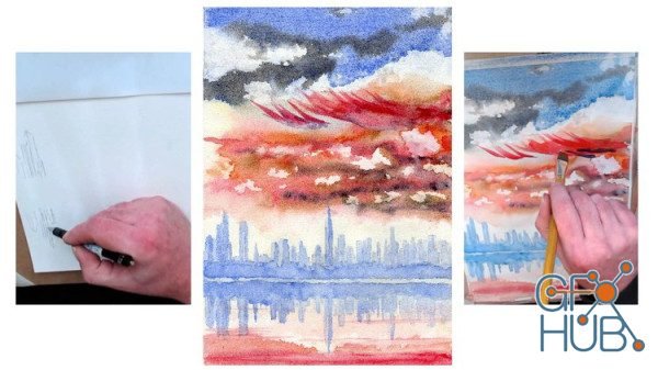 Udemy - How to paint a City skyline (New York).In superb watercolor.