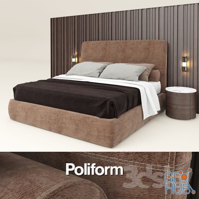 Laze bed by Poliform