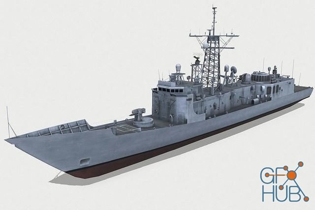CGTrader – Oliver Hazard Perry-class frigate Low-poly