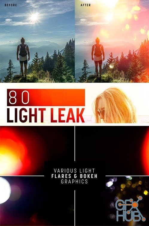 80 Light Leak Overlays for Creating Vibrant Photo Effects