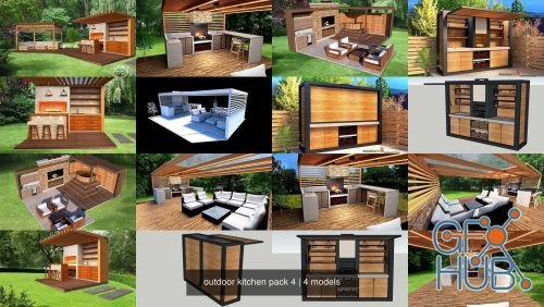 CGTrader – outdoor kitchen pack 4 3D Model Collection