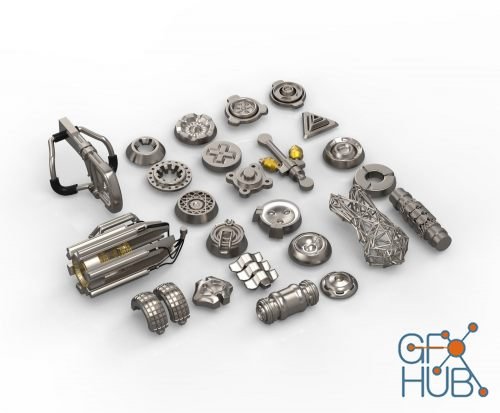 CGTrader – Pack of tech details 3D model