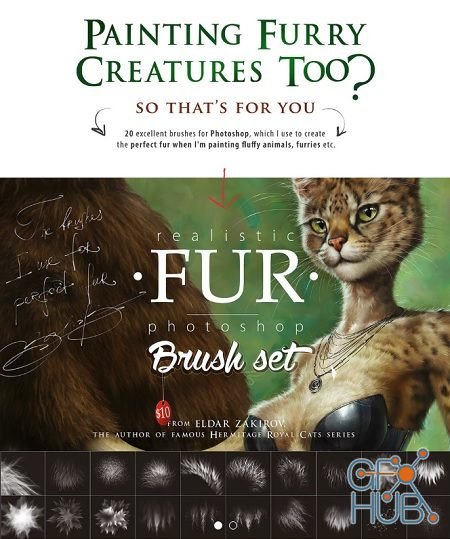 Gumroad – Realistic Fur Brush Set Clip Studio Paint and Photoshop