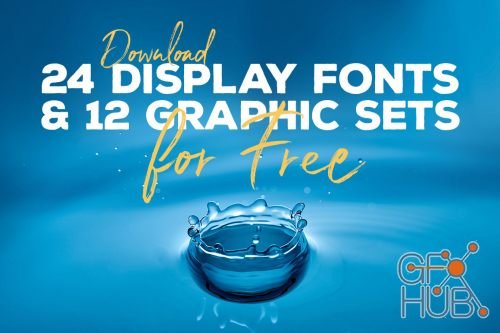 Awesome Bundle : 24 Creative Display Fonts + 12 Various Graphics Sets !