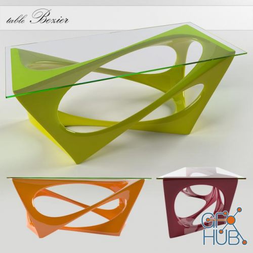 Glass table Bezier