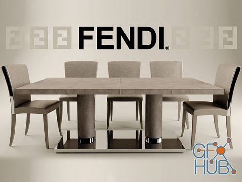 Bernini table and Elisa chair by Fendi Casa