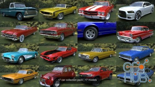 CGTrader – 17 car collection pack