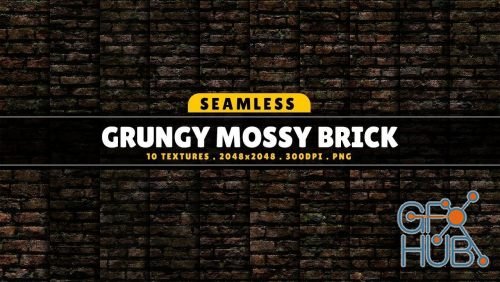 CGTrader – Texture Pack Seamless Grungy Mossy Brick Vol 01 Texture