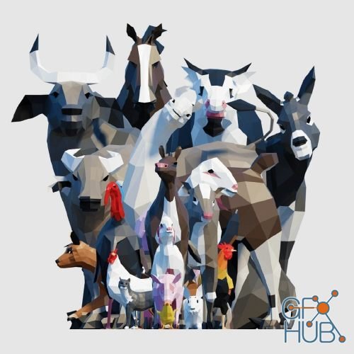 CGTrader – Farm Animals Pack Low-poly 3D model