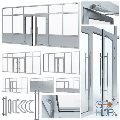 Aluminum door with partition