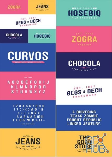 Curvos Display Typeface + Badge