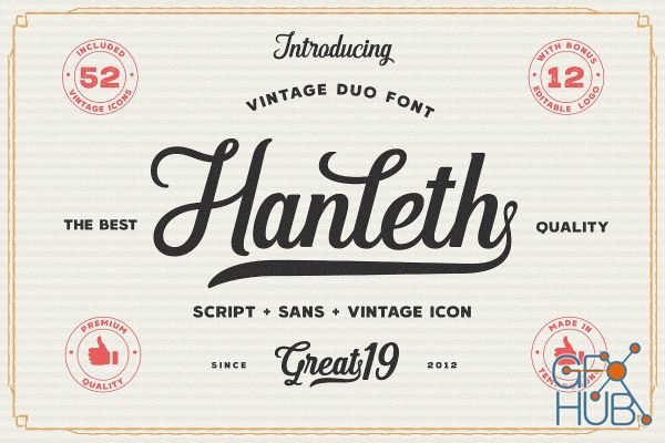 CreativeMarket - Hanleth vintage font duo 3733412