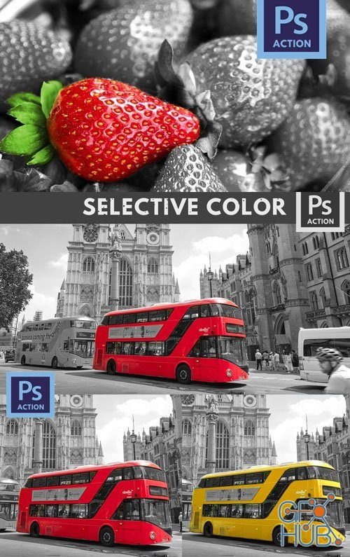 Selective Color Photoshop Action & Photoshop Brush