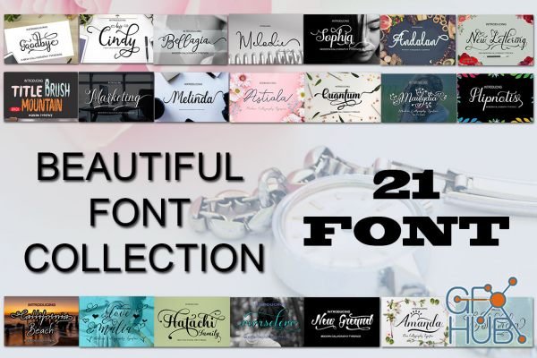 21 Beautiful Fonts Collection