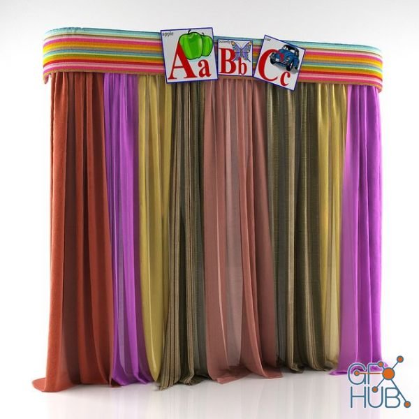 Childrens color curtains