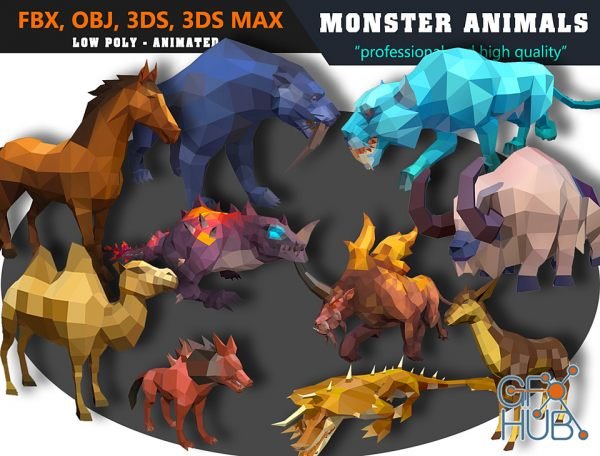 Cubebrush – Animals Monster Cartoon Collection – Animated