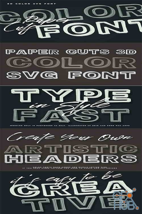 Paper Cuts Color Font