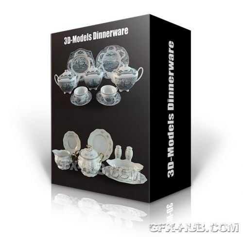 3DDD/3DSky Dinnerware PRO 3D-models Collection