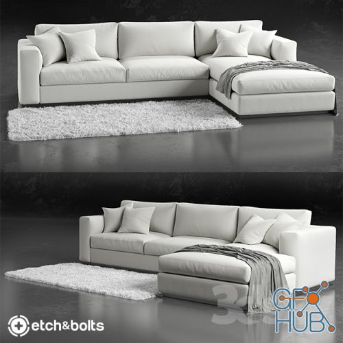 L-Shaped sofa Eudora by Etch&Bolts