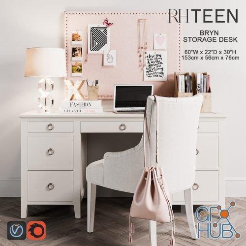 Bryn Teen Storage Desk by RH