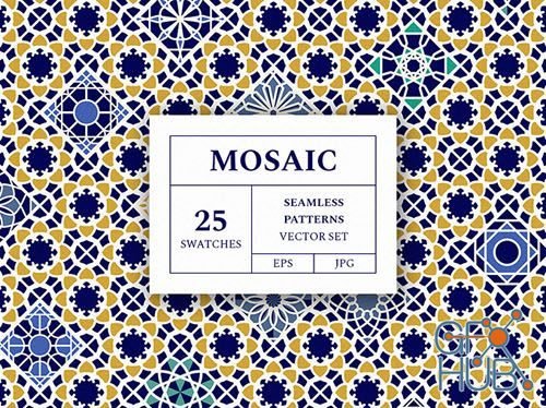 25Mosaic Seamless Patterns Vector Set (EPS)