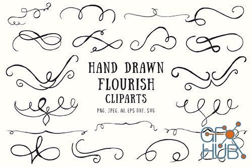 20+ Flourish Hand Drawn Cliparts