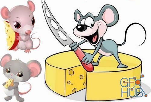 Mouse cheese mousetrap full stomach vector image