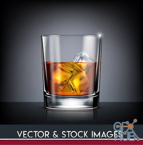 Glass glass for whisky beer and alcoholic beverages (EPS)