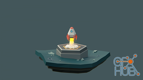 CGCookie – Build and Animate a Low Poly Rocket in Blender 2.8 for Beginners