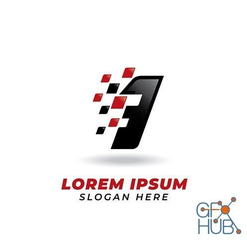 Racing number logo vector design (EPS)