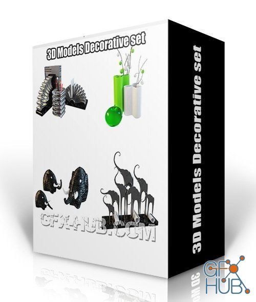 3DDD/3DSky Decorative set PRO 3D-models Collection