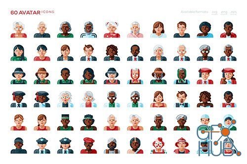 60 Avatar Vector Icons (EPS)