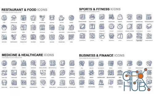 Mix Line Icon Vector Set (EPS)