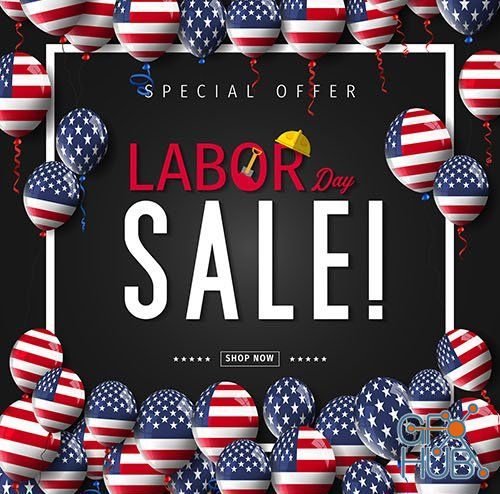 Labor Day sale illustration design collection (EPS)